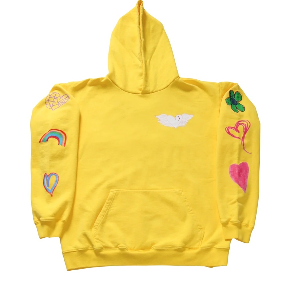 NEW KIDS WORLDWIDE “Love You” Yellow HOODIE Size Small Unisex